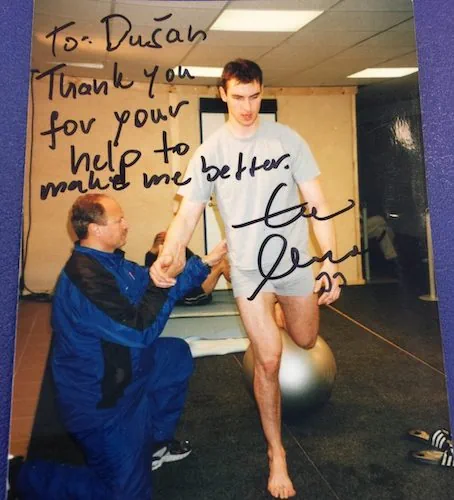 Zdeno Chara training with Dusan Benicky and thanking him for helping make him better